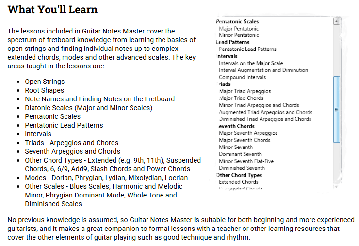 Learn to play guitar with Guitar Notes Master 4